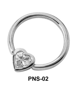 Heart CZ Nipple Piercing Closure Ring PNS-02