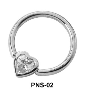 Heart CZ Nipple Piercing Closure Ring PNS-02