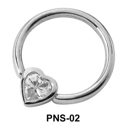 Heart CZ Nipple Piercing Closure Ring PNS-02