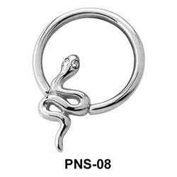 Snake Shaped Nipple Piercing Closure Ring PNS-08