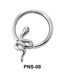 Snake Shaped Nipple Piercing Closure Ring PNS-08