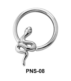 Snake Shaped Nipple Piercing Closure Ring PNS-08