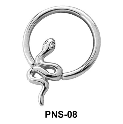 Snake Shaped Nipple Piercing Closure Ring PNS-08