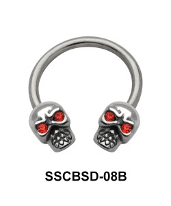 Head Skull Nipple Circular Barbell SSCBSD-08B