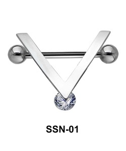 V Shaped Nipple Piercing SSN-01