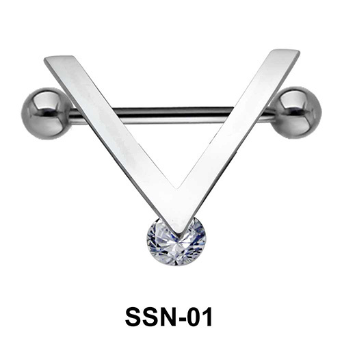 Stunning Silver Nipple bars Piercing SSN-01
