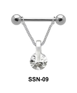 Suspended Stone Nipple Piercing with Chain SSN-09