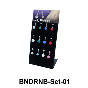 12 Belly Piercing Rainbow Set BNDRNB-Set-01
