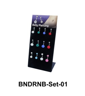 12 Belly Piercing Rainbow Set BNDRNB-Set-01