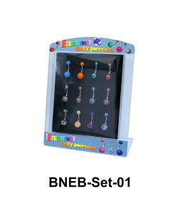 12 Enamel Belly Piercing Set BNEB-Set-01