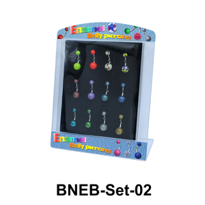12 Enamel Belly Piercing Set BNEB-Set-02
