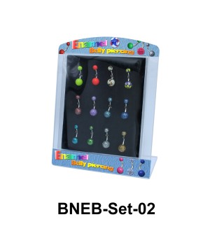 12 Enamel Belly Piercing Set BNEB-Set-02