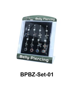 12 Belly Piercing Set BPBZ-Set-01