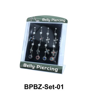 12 Belly Piercing Set BPBZ-Set-01