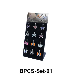 12 Bow Belly Piercing Set BPCS-Set-01