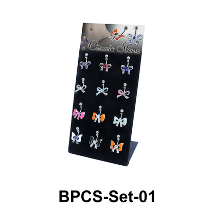 12 Bow Belly Piercing Set BPCS-Set-01