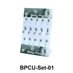 15 Pearls Belly Piercing Set BPCU-Set-01