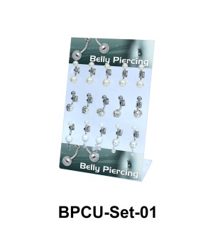 15 Pearls Belly Piercing Set BPCU-Set-01