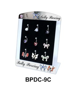 Empty Display 9 Clips for Belly Piercing  BPDC-09C