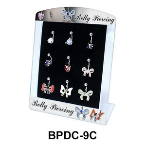 Empty Display 9 Clips for Belly Piercing  BPDC-09C