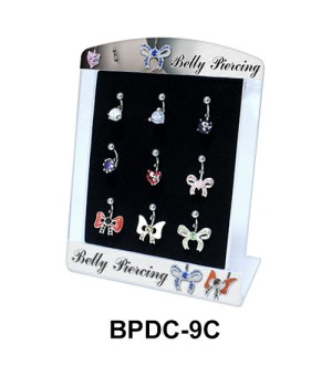 Empty Display 9 Clips for Belly Piercing  BPDC-09C