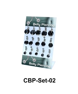 15 Black CZ Belly Piercing Set CBP-Set-02