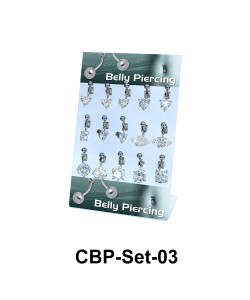 15 Crystal CZ Belly Piercing Set CBP-Set-03