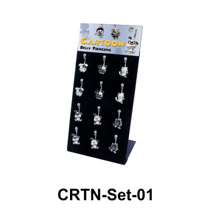 12 Cartoon Belly Piercing Set CRTN-Set-01