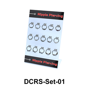 15 Nipple Piercing Rings Set DCRS-Set-01