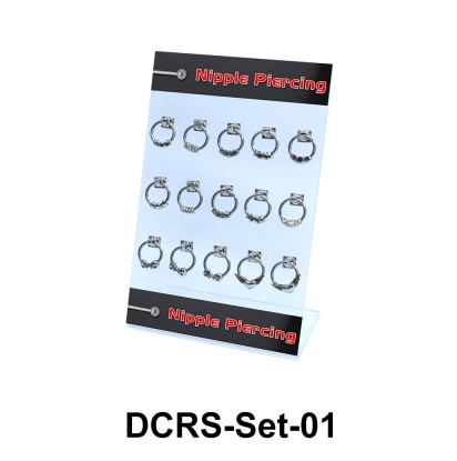 15 Nipple Piercing Rings Set DCRS-Set-01