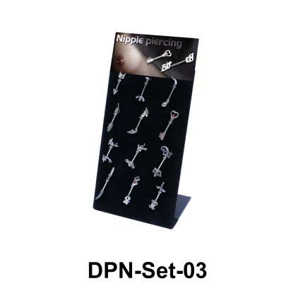 12 Double Nipple Piercing Set DPN-Set-03