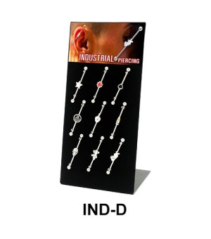 Empty 9 Clips Industrial Piercing Display IND-D