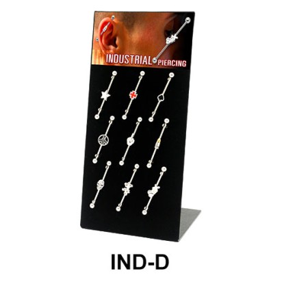 Empty 9 Clips Industrial Piercing Display IND-D