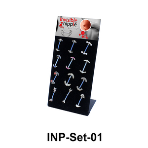 12 Invisible Nipple Piercing Set INP-Set-01