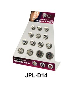 Empty 14 Holes Jewelled Plugs Display JPL-D14