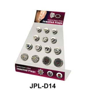 Empty 14 Holes Jewelled Plugs Display JPL-D14