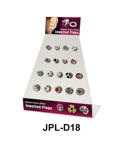 Empty 18 Holes Jewelled Plugs Display JPL-D18