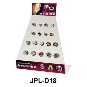 Empty 18 Holes Jewelled Plugs Display JPL-D18