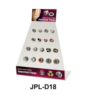 Empty 18 Holes Jewelled Plugs Display JPL-D18