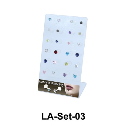 24 Labret Push-in Set LA-Set-03