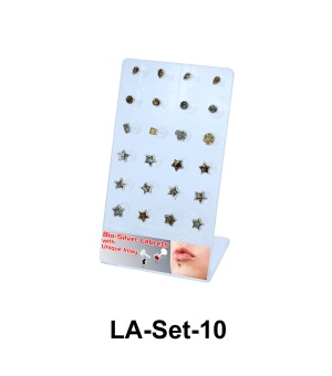 24 Enamel Labret Push-in Set LA-Set-10