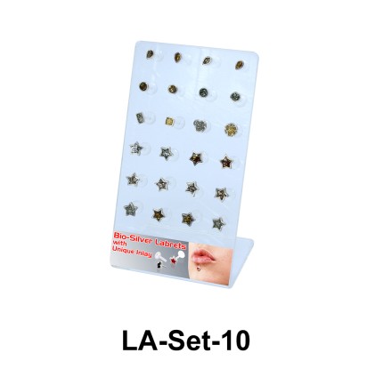 24 Enamel Labret Push-in Set LA-Set-10