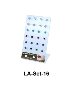 24 CZ Star Labret Push-in Set LA-Set-16