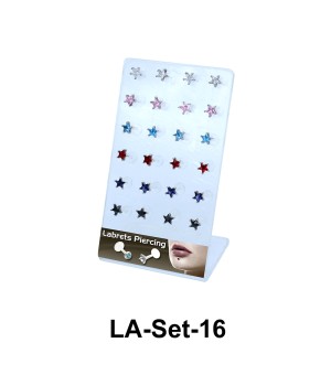 24 CZ Star Labret Push-in Set LA-Set-16