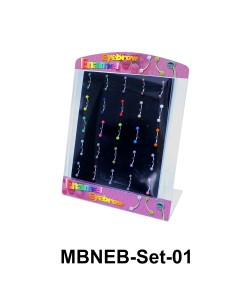 25 Enamel Balls Eyebrow Piercing Set MBNEB-Set-01