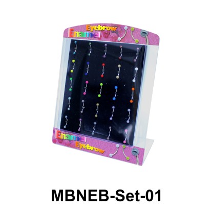 25 Enamel Balls Eyebrow Piercing Set MBNEB-Set-01