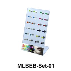 24 Enamel Balls Labret Piercing Set MLBEB-Set-01