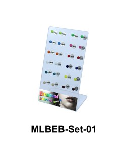 24 Enamel Balls Labret Piercing Set MLBEB-Set-01