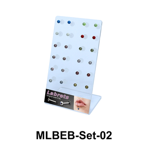 24 Enamel Balls Labret Piercing Set MLBEB-Set-02