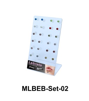 24 Enamel Balls Labret Piercing Set MLBEB-Set-02